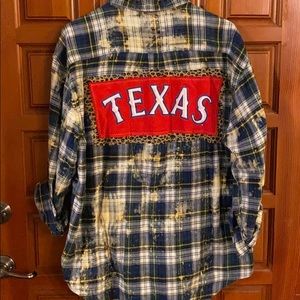 Custom Texas rangers men’s flannel